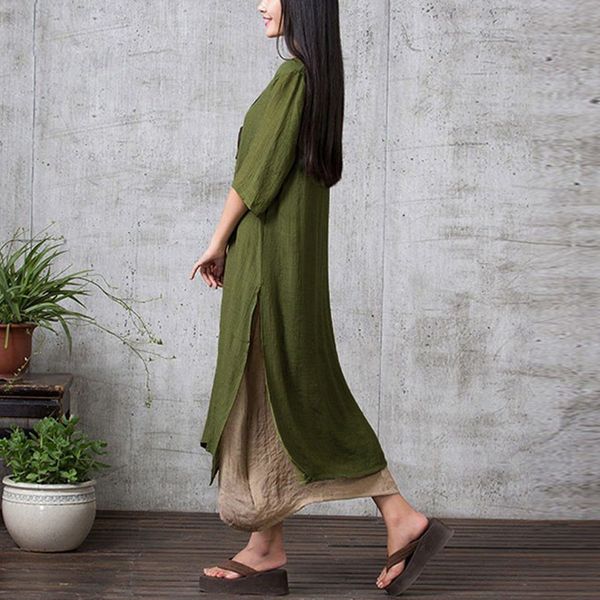 easehut summer vintage plus size maxi dress for women 2020 split irregular hem casual loose long dresses 3/4 sleeve robe vestido lj201203, White;black
easehut summer vintage plus size maxi dress for women 2020 split irregular hem casual loose long dresses 3/4 sleeve robe vestido lj201203, White;black