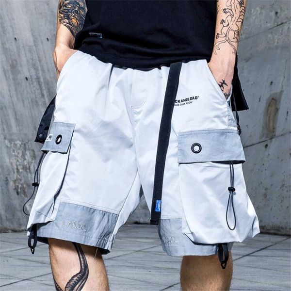mens reflective cargo shorts color patchwork summer casual knee length streetwear hip hop shorts male joggers, White;black
mens reflective cargo shorts color patchwork summer casual knee length streetwear hip hop shorts male joggers, White;black