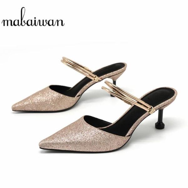 sandals mabaiwan 2021 causal spring summer women high heel ladies slippers silver bling pointed toe shoes slingback pumps, Black
sandals mabaiwan 2021 causal spring summer women high heel ladies slippers silver bling pointed toe shoes slingback pumps, Black
