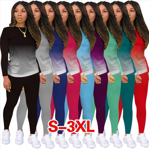 sport gradient women two piece set long sleeve tee skinny sweatpants jogger suit tracksuit matching set outfits, Gray
sport gradient women two piece set long sleeve tee skinny sweatpants jogger suit tracksuit matching set outfits, Gray