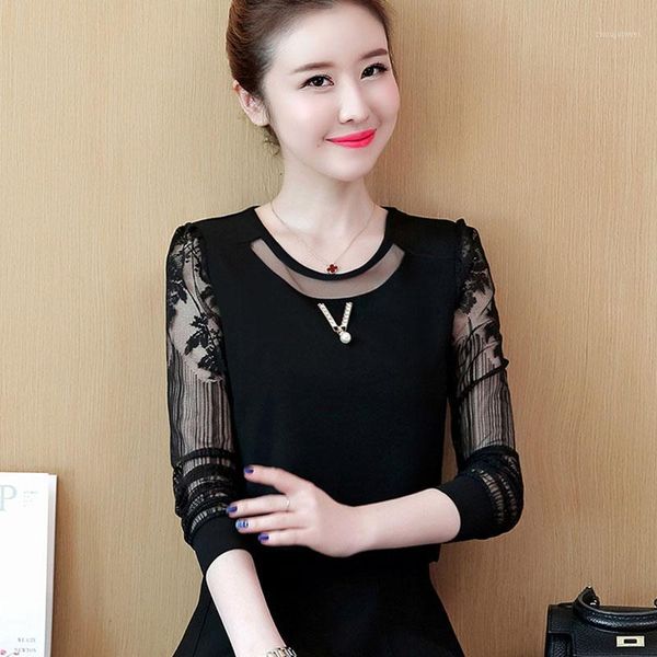 women summer fashion o-neck shirt women causual pink long sleeve jumper shirts 2020 ladies femme jumpers1, White;black