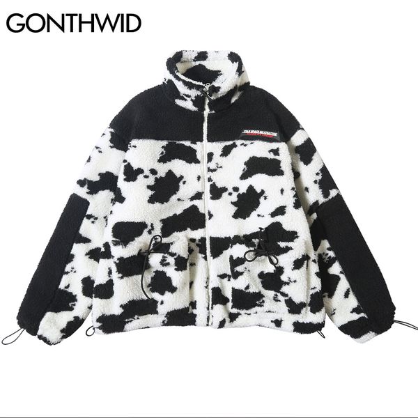 fleece cotton padded parkas jackets streetwear hip hop color block patchwork cow spot pattern full zip coats outwear, Black
fleece cotton padded parkas jackets streetwear hip hop color block patchwork cow spot pattern full zip coats outwear, Black