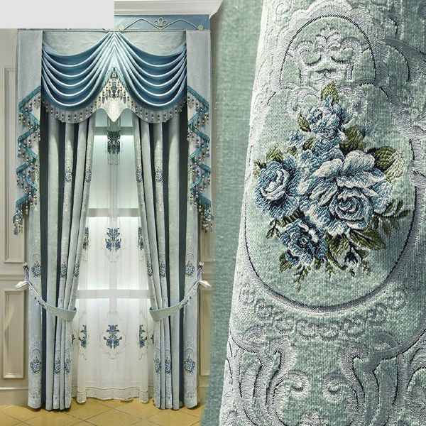 custom curtains high class luxury european green chenille luxury embroidery cloth blackout curtain tulle valance n304
custom curtains high class luxury european green chenille luxury embroidery cloth blackout curtain tulle valance n304