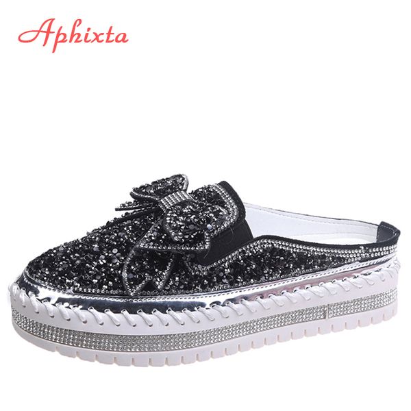 aphixta 2020 summer luxury bling bow slippers women sequined women shoes outside fashion platform slippers for women x1020, Black
aphixta 2020 summer luxury bling bow slippers women sequined women shoes outside fashion platform slippers for women x1020, Black