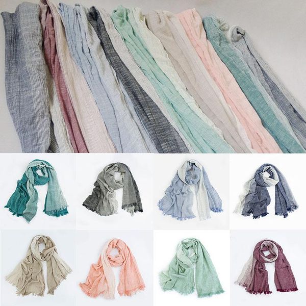 scarves unsiex striped cotton linen scarf gradient crinkle long shawls wrap retro soft tassel sold color hijab, Blue;gray
scarves unsiex striped cotton linen scarf gradient crinkle long shawls wrap retro soft tassel sold color hijab, Blue;gray