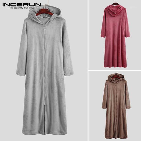 autumn winter men fleece sleep robes hooded solid zipper bathrobes soft long sleeve homewear cozy warm mens nightgown incerun1, Black;brown
autumn winter men fleece sleep robes hooded solid zipper bathrobes soft long sleeve homewear cozy warm mens nightgown incerun1, Black;brown