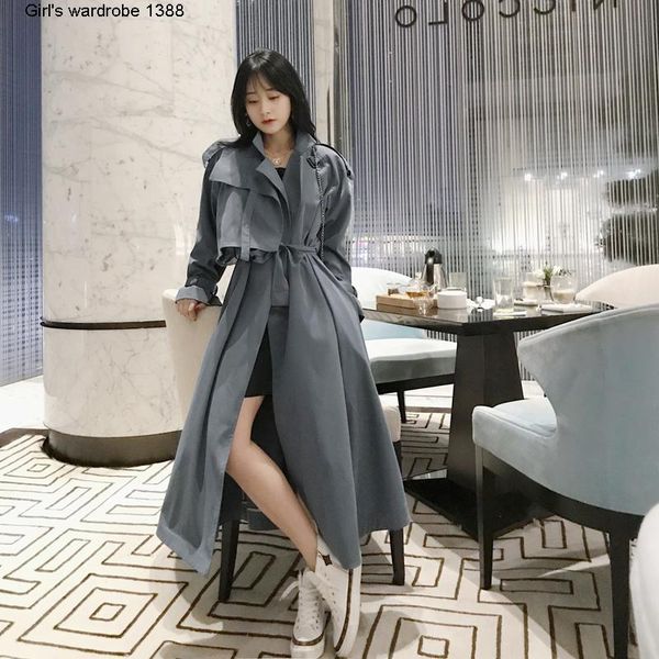 lady 2020 spring new silhouette a-line wide belt high density twill cotton medium length windbreaker woman, Black;brown
lady 2020 spring new silhouette a-line wide belt high density twill cotton medium length windbreaker woman, Black;brown