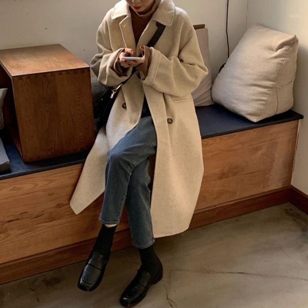 winter fashion women wool blends loose single breasted coat 2021 casual elegant cotton solid thick overcoat trench1, Black
winter fashion women wool blends loose single breasted coat 2021 casual elegant cotton solid thick overcoat trench1, Black