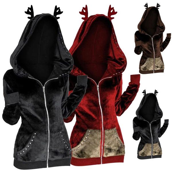 zipper women jackets female coat 2021 black animal ear gothic hooded jacket long sleeve outerwear, Black;brown
zipper women jackets female coat 2021 black animal ear gothic hooded jacket long sleeve outerwear, Black;brown