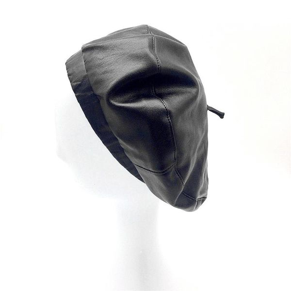 women matte pu beret lady girls black faux leather winter hat female soft painter style newsboy hats black hat, Blue;gray
women matte pu beret lady girls black faux leather winter hat female soft painter style newsboy hats black hat, Blue;gray