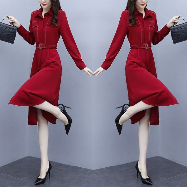 2020 autumn new style women's dress korea with waistline showing korean thin skirt autumn skirt medium and long fashion showing thin bo, Black;gray
2020 autumn new style women's dress korea with waistline showing korean thin skirt autumn skirt medium and long fashion showing thin bo, Black;gray