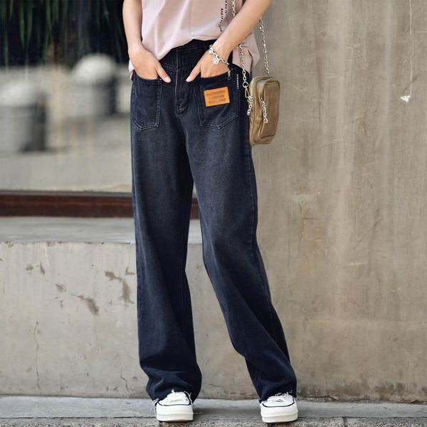 micoco n7128c the korean grey and black long legs and high waists are versatile with loose slim straight leg jeans, Black;white
micoco n7128c the korean grey and black long legs and high waists are versatile with loose slim straight leg jeans, Black;white
