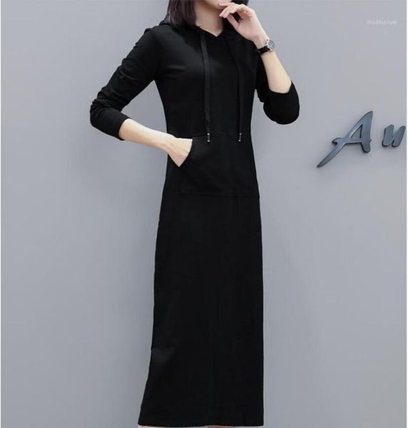 women's hoodies & sweatshirts 2021 autumn women maxi dress casual solid long sleeve pockets hooded dresses sweatshirt1, Black
women's hoodies & sweatshirts 2021 autumn women maxi dress casual solid long sleeve pockets hooded dresses sweatshirt1, Black