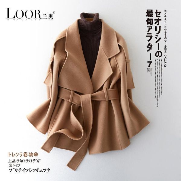 2017 autumn and winter new two-sided wool coat female korean version loose v collar wool coat short style1, Black
2017 autumn and winter new two-sided wool coat female korean version loose v collar wool coat short style1, Black