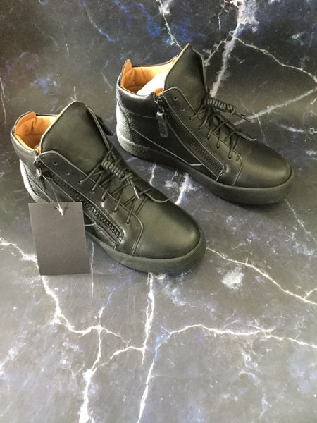 men's and women's shoes high winter new leather double zipper serrated soled metal board shoes, Black
men's and women's shoes high winter new leather double zipper serrated soled metal board shoes, Black