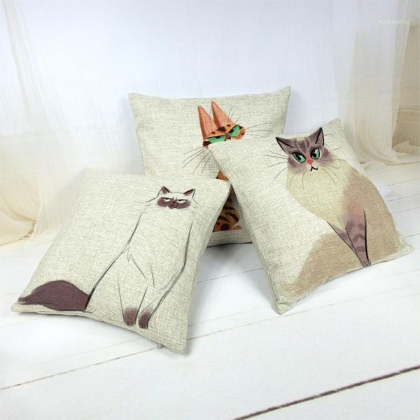 funny cartoon cat pattern cushion cover cotton linen cojines decorativos para sof room car decoration throw pillowcase 45x45cm1
funny cartoon cat pattern cushion cover cotton linen cojines decorativos para sof room car decoration throw pillowcase 45x45cm1