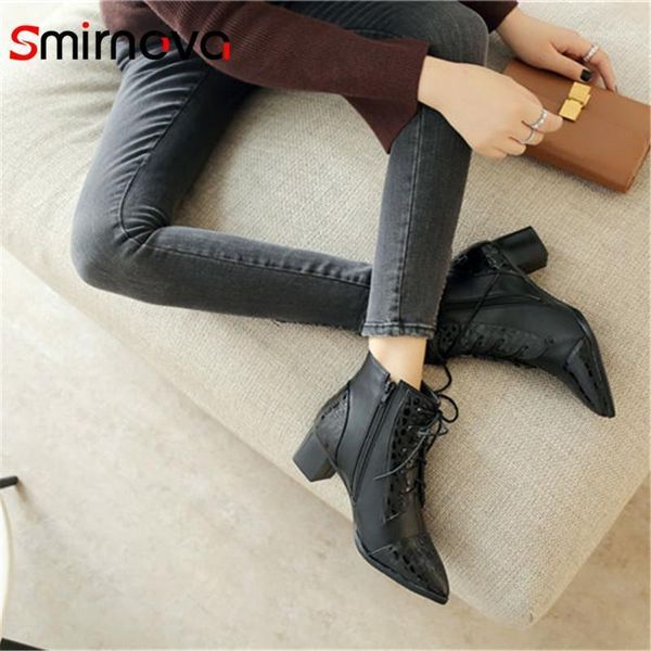 boots smirnova arrive 2021 lace up for woman elegant pointed toe pu leather ladies autumn fashion ankle black1, Black
boots smirnova arrive 2021 lace up for woman elegant pointed toe pu leather ladies autumn fashion ankle black1, Black