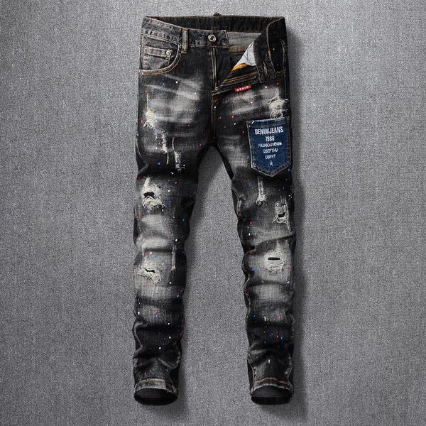 модная уличная одежда мужчины джинсы высокое качество эластичные slim fit sittion roadim брюки ретро черный серый красивый дизайнер хип-хоп, Blue
модная уличная одежда мужчины джинсы высокое качество эластичные slim fit sittion roadim брюки ретро черный серый красивый дизайнер хип-хоп, Blue
