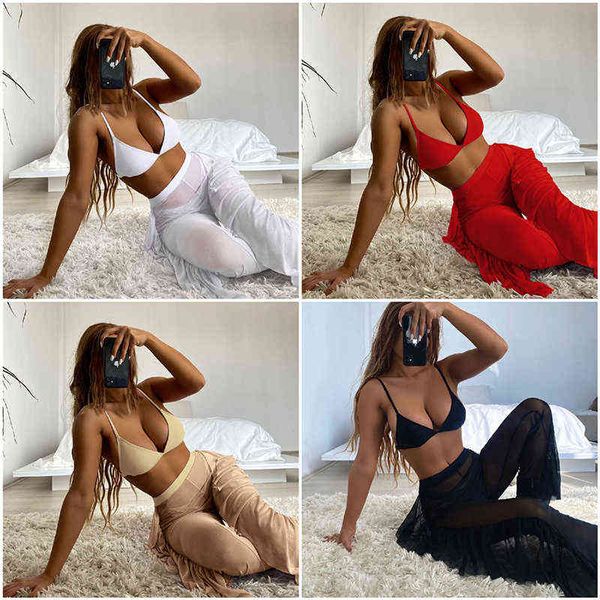 Fashion 3 Piece Swimsuit For Women Ruffle Sheer Trunks Personality Sexy Trikini Tail Mermaid Thong Bikini Swim Suit Swimwear, White;black
Fashion 3 Piece Swimsuit For Women Ruffle Sheer Trunks Personality Sexy Trikini Tail Mermaid Thong Bikini Swim Suit Swimwear, White;black
