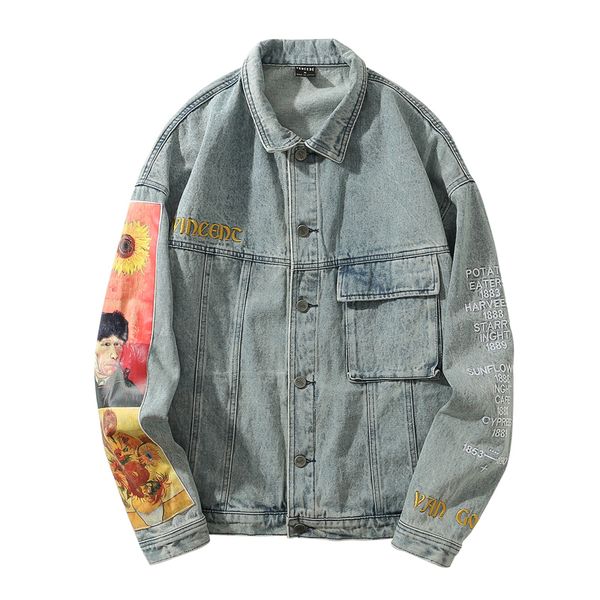 perhaps u light blue denim jacket turn down collar button long sleeves vintage print embroidery loose jean jackets fashion c0509 201026, Black;brown
perhaps u light blue denim jacket turn down collar button long sleeves vintage print embroidery loose jean jackets fashion c0509 201026, Black;brown