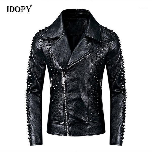men's punk leather jackets black rivets motorcycle leather jackets studded gothic slim fit biker coat for male1
men's punk leather jackets black rivets motorcycle leather jackets studded gothic slim fit biker coat for male1