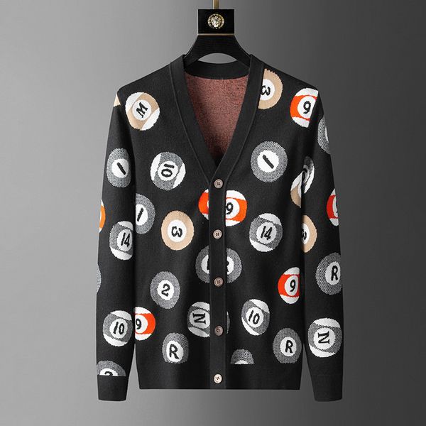 designer brand mens cardigan sweater coat slim billiards pattern personality jacquard autumn and winter jacket, White;black
designer brand mens cardigan sweater coat slim billiards pattern personality jacquard autumn and winter jacket, White;black