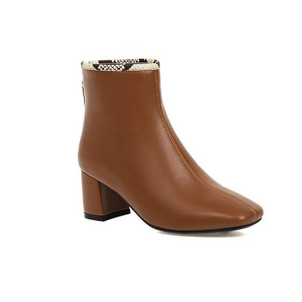 women ankle boots square toe thick high heels shoes woman back zippers winter party office lady boots size 41 42 43, Black
women ankle boots square toe thick high heels shoes woman back zippers winter party office lady boots size 41 42 43, Black