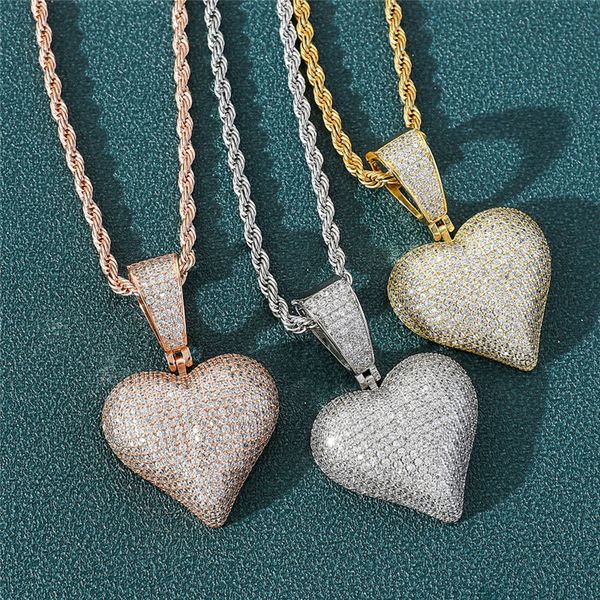 new arrived heart shape solid back pendant necklace with rope chain iced out zircon mens hip hop jewelry gift, Silver
new arrived heart shape solid back pendant necklace with rope chain iced out zircon mens hip hop jewelry gift, Silver