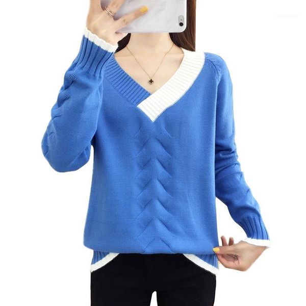 new women loose knitted sweater autumn winter fashion patchwork v-neck short jumpers ladies sweaters casual pullover tide1, White;black
new women loose knitted sweater autumn winter fashion patchwork v-neck short jumpers ladies sweaters casual pullover tide1, White;black