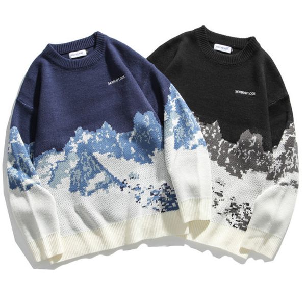 2021 new snow mountain sweater knitted streetwear male hip pullover man mesh pull around black neck trxf, White;black
2021 new snow mountain sweater knitted streetwear male hip pullover man mesh pull around black neck trxf, White;black