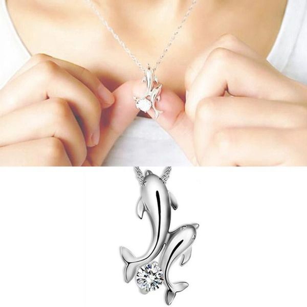 chains 1pc fashion crystal cute double dolphins pendant necklaces rhinestone chain necklace, Silver
chains 1pc fashion crystal cute double dolphins pendant necklaces rhinestone chain necklace, Silver
