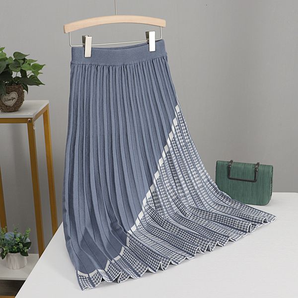 2021 new luxury houndstooth long knit women pleated autumn winter thick warm a line chic knitted sweater skirt femme p7he, Black
2021 new luxury houndstooth long knit women pleated autumn winter thick warm a line chic knitted sweater skirt femme p7he, Black