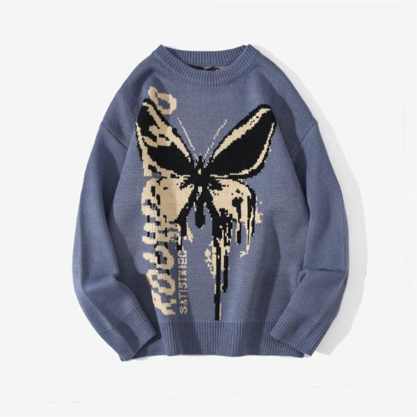 men's sweaters hip hop knitwear mens 2021 harajuku fashion butterfly male loose casual streetwear pullover, White;black
men's sweaters hip hop knitwear mens 2021 harajuku fashion butterfly male loose casual streetwear pullover, White;black