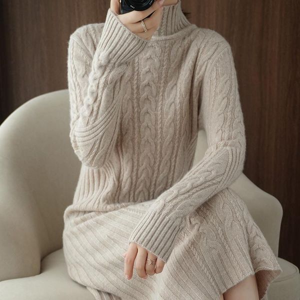 women's sweaters winter long sweater dress turtleneck women girls wool pullover full sleeves casual warm female, White;black
women's sweaters winter long sweater dress turtleneck women girls wool pullover full sleeves casual warm female, White;black