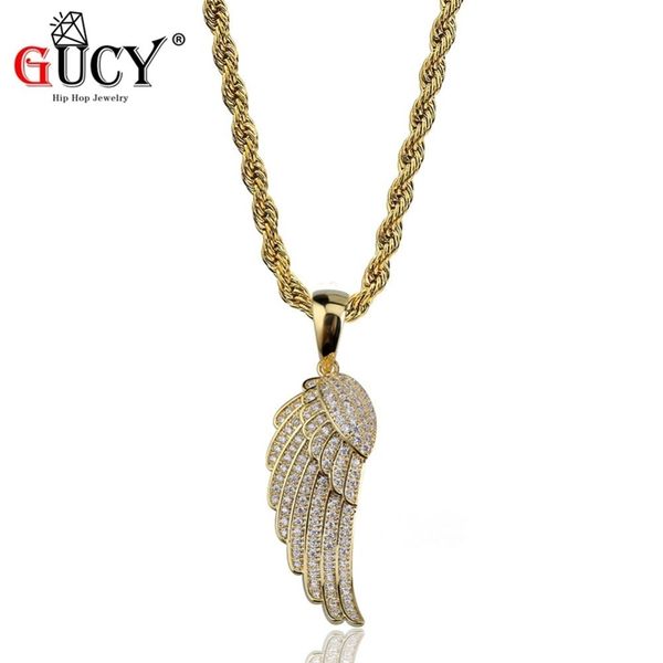 gucy hip hop angel's wing pendant necklace copper gold/silver color plated iced out micro paved cz stones gift for women men 201013
gucy hip hop angel's wing pendant necklace copper gold/silver color plated iced out micro paved cz stones gift for women men 201013