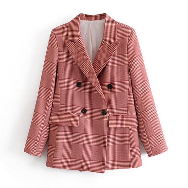 women elegant houndstooth red plaid suit blazer notched collar long sleeve pockets coat female office wear fashion, White;black
women elegant houndstooth red plaid suit blazer notched collar long sleeve pockets coat female office wear fashion, White;black