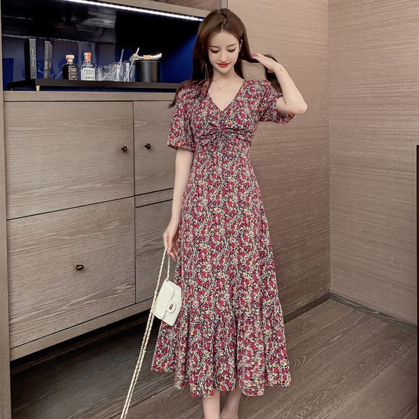 Summer Plus Size Floral Print Folds Short Sleeve V-Neck Tea-Length A-Line Chiffon Red Orange Yellow Purple Cocktail Dresses party
Summer Plus Size Floral Print Folds Short Sleeve V-Neck Tea-Length A-Line Chiffon Red Orange Yellow Purple Cocktail Dresses party