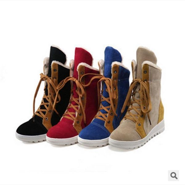 lady's patchwork high increasing heel snow boot big size 34-43 on platform mid-calf lace-up botas women high to shoes add fur, Black
lady's patchwork high increasing heel snow boot big size 34-43 on platform mid-calf lace-up botas women high to shoes add fur, Black
