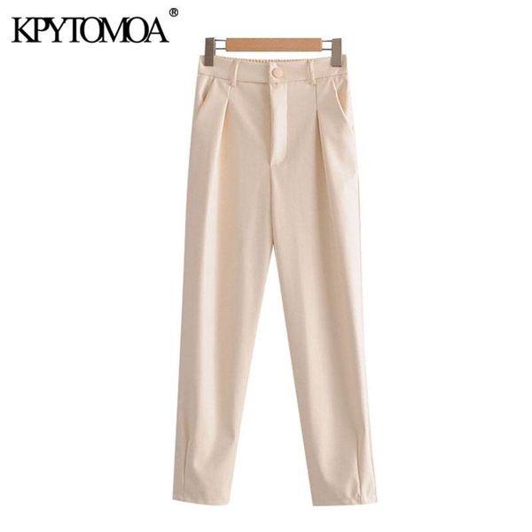 kpytomoa women 2020 chic fashion faux leather back elastic pants vintage high wiat zipper female ankle trousers mujer, Black;white 
kpytomoa women 2020 chic fashion faux leather back elastic pants vintage high wiat zipper female ankle trousers mujer, Black;white