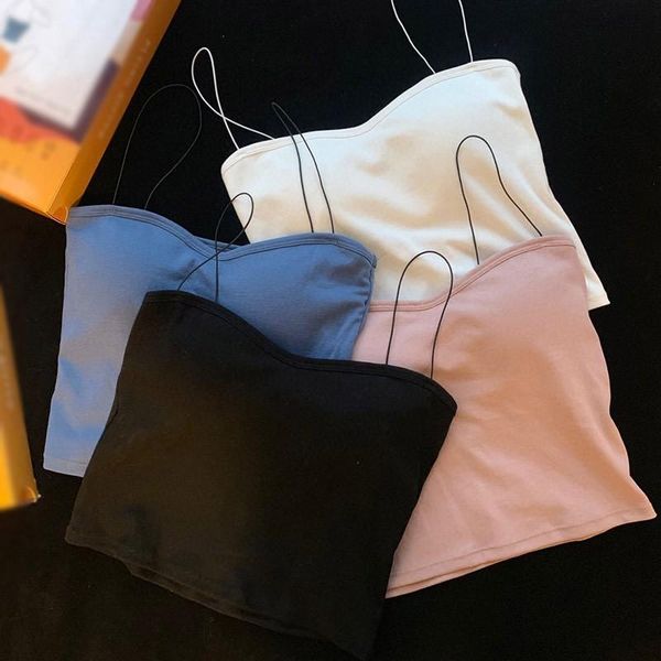 women beautiful back sling tank bra breathable chest pad wearing underwear thin strap tube, Black;white
women beautiful back sling tank bra breathable chest pad wearing underwear thin strap tube, Black;white