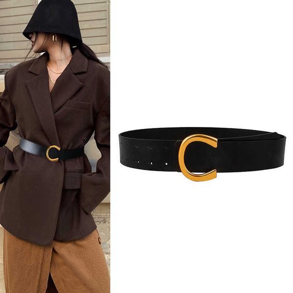 wide waistband women's c-button metal fashion trend belt decorative coat waist seal, Black;brown
wide waistband women's c-button metal fashion trend belt decorative coat waist seal, Black;brown
