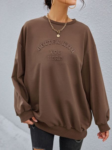 slogan graphic drop shoulder oversized sweatshirt 97kb#, White;black