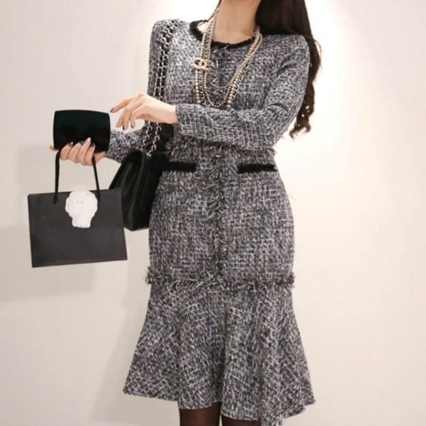 winter long sleeve o-neck grey lady dress bodycon fishtail cloth vintage wool blend women's dress, Black;gray
winter long sleeve o-neck grey lady dress bodycon fishtail cloth vintage wool blend women's dress, Black;gray