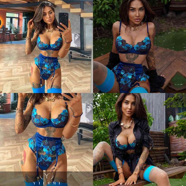nxy sets yilimi women lingerie 3 piece appliques set with suspender g string ladies blue underwear 220122, Red;black
nxy sets yilimi women lingerie 3 piece appliques set with suspender g string ladies blue underwear 220122, Red;black