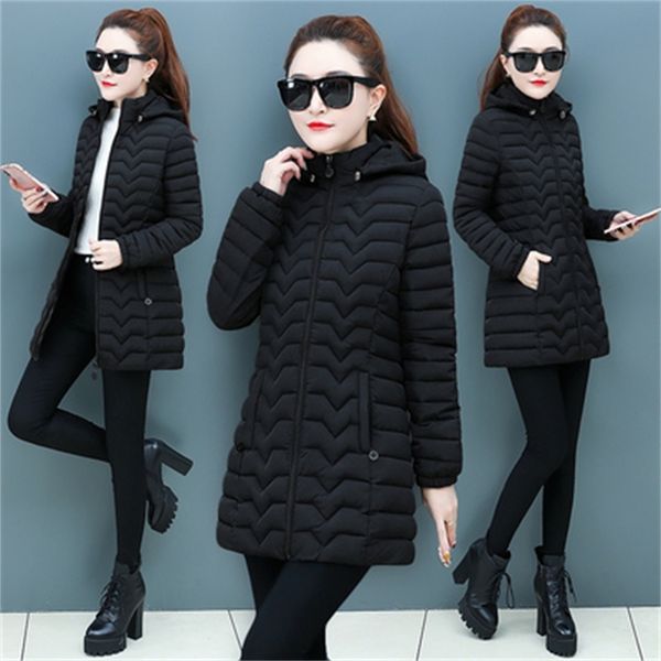 2021 new female jacket autumn new light down cotton korean fashion gray plus size with hood parkas feminine zs8w, Black 
2021 new female jacket autumn new light down cotton korean fashion gray plus size with hood parkas feminine zs8w, Black