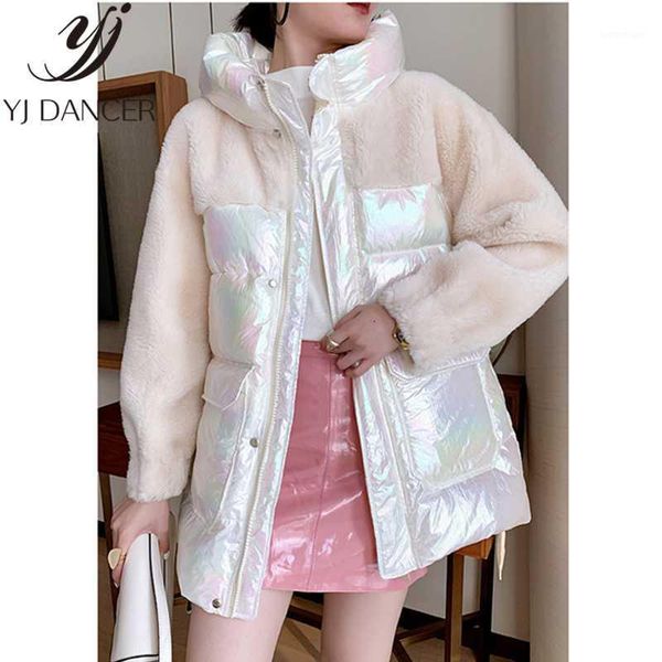 women's down & parkas 2021 winter fashion jacket wool stitching shiny thick overcoat loose long sleeve hooded coat female zzz2341, Black
women's down & parkas 2021 winter fashion jacket wool stitching shiny thick overcoat loose long sleeve hooded coat female zzz2341, Black