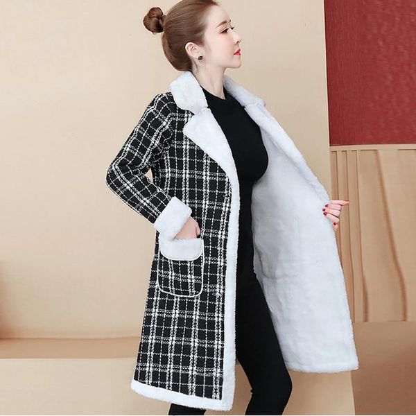casual thick cotton women's winter faux lambs wool coat 2020 fashion flannel woman warm wool blends long coats, Black
casual thick cotton women's winter faux lambs wool coat 2020 fashion flannel woman warm wool blends long coats, Black