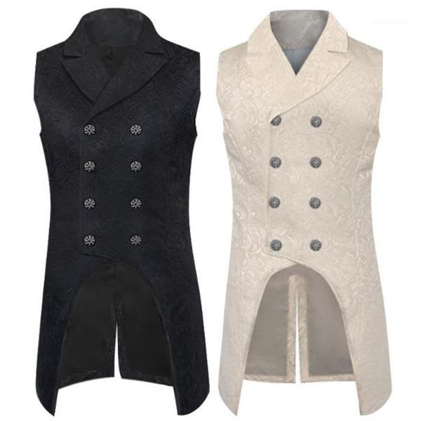 men's vests mens gothic steampunk vest double breasted buttons jacquard tailcoat vintage medieval victorian waistcoat halloween suit ve, Black;white
men's vests mens gothic steampunk vest double breasted buttons jacquard tailcoat vintage medieval victorian waistcoat halloween suit ve, Black;white