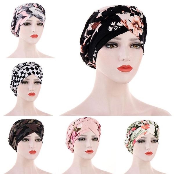 women floral print braid turban hat elastic cap hair loss cover headwear soft elastic band hair loss cap, Blue;gray
women floral print braid turban hat elastic cap hair loss cover headwear soft elastic band hair loss cap, Blue;gray