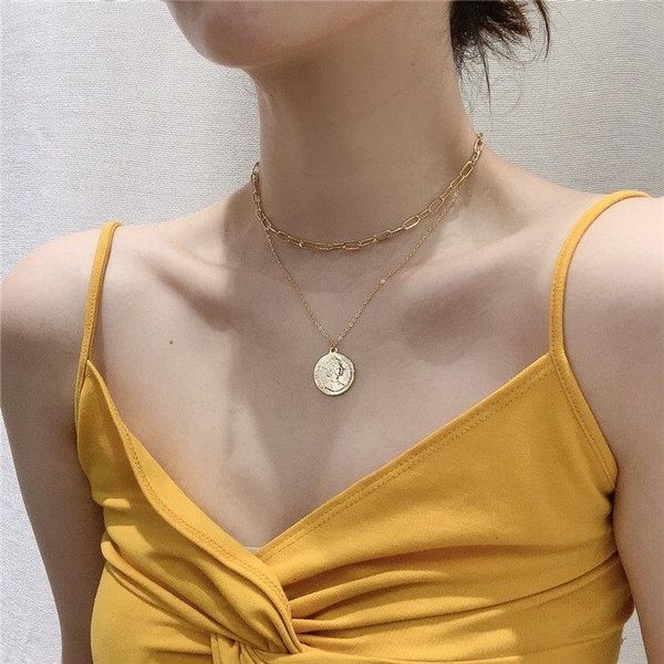 chains 2021 latest fashion trend chic small multi-layer coin necklace temperament wild clavicle chain removable wholesale, Silver 
chains 2021 latest fashion trend chic small multi-layer coin necklace temperament wild clavicle chain removable wholesale, Silver